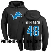 Black Youth Don Muhlbach Detroit Lions Name & Number Logo Pullover Hoodie